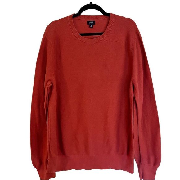 J.Crew 100% cotton burnt orange crewneck sweater xl - Picture 1 of 8
